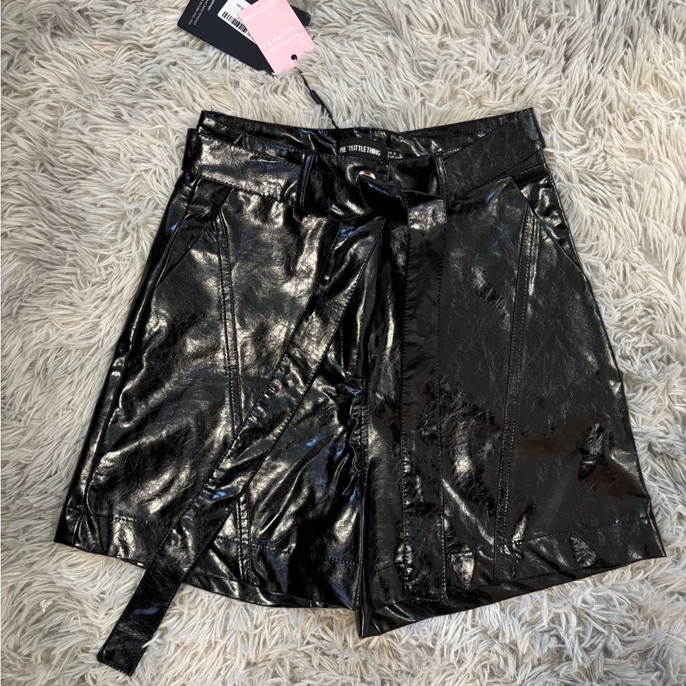 PrettyLittleThing Shiny Black Vinyl Leatherette Shorts